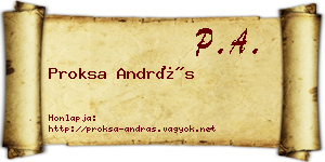 Proksa András névjegykártya